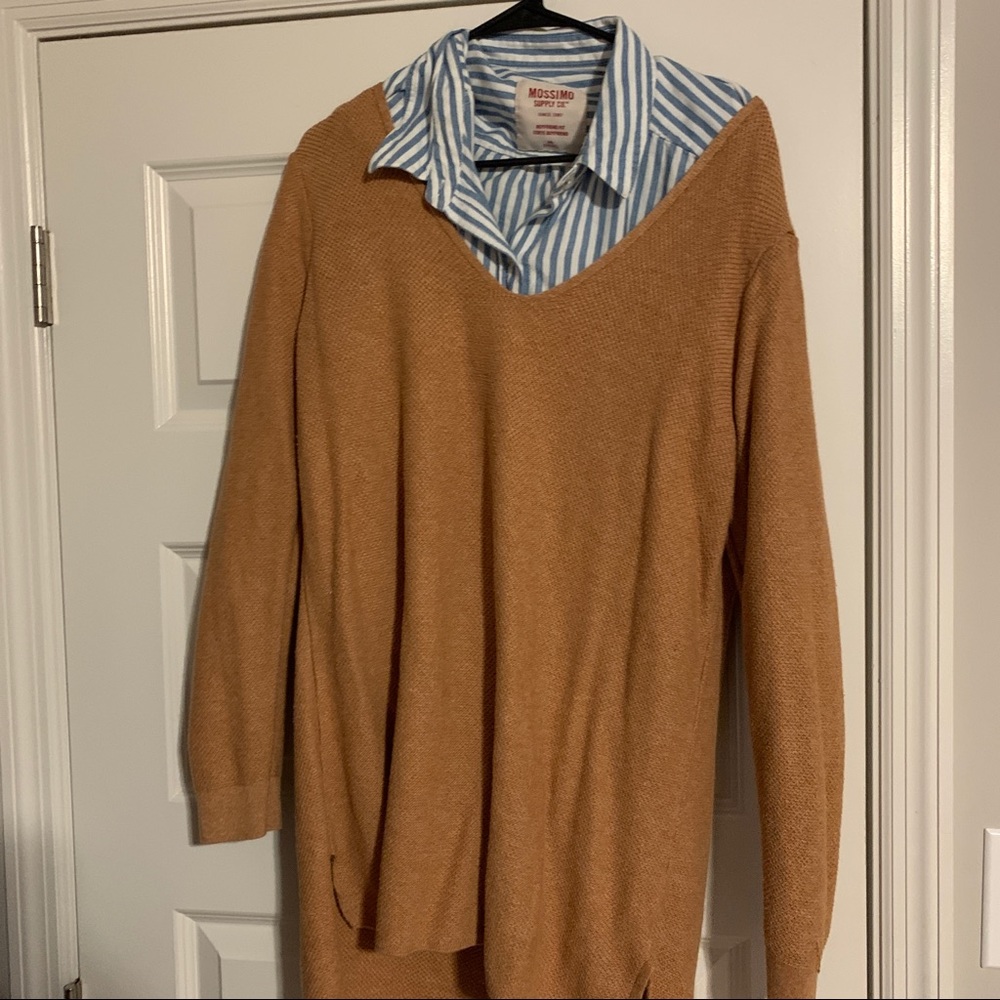 Layered button down and sweater